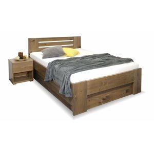 Zvýšená postel ROSA, s úložným prostorem, masiv smrk, 120x200