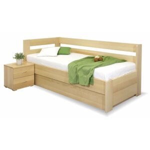 Rohová postel s úložným prostorem Valentin-Levá, 80x200, 90x200 cm, masiv buk