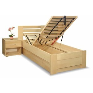 Zvýšená postel s úložným prostorem Rita, 90x220, masiv buk