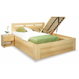 Vysoká postel s úložným prostorem Floria, masiv buk, 160x210