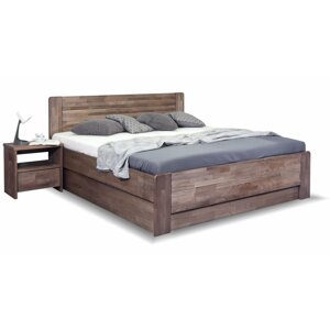 Dřevěná postel dvoulůžko s úložným prostorem ARION 2, 160x210, masiv buk