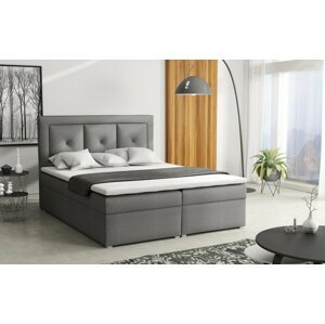 Americká postel boxspring CS34011, s matrací a úložným prostorem, světle šedá, 180x200 cm