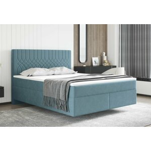 Zvýšená postel boxspring SEVILA 4, s matracemi a topperem, 140 x 200