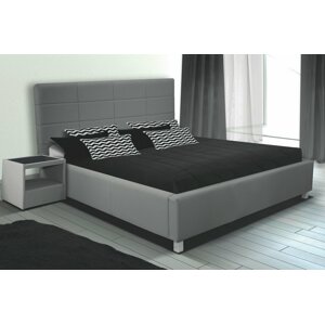 Čalouněná postel s úložným prostorem CS35010, šedá ekokůže, 160x200 cm