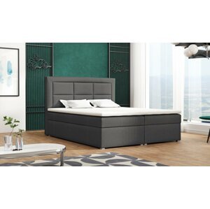 Americká postel boxspring CS34012, s matrací a úložným prostorem, tmavě šedá, 180x200 cm