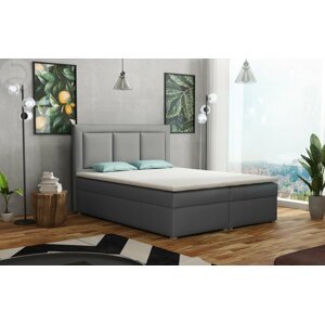 Americká postel boxspring CS34010, s matrací a úložným prostorem, světle šedá 160x200 cm