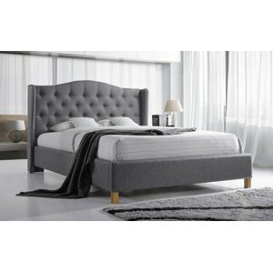 Čalouněná postel CS11115, šedá látka, 160x200 cm