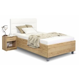 Čalouněná postel jednolůžko s úložným prostorem LA FUTURA, 90x200 cm