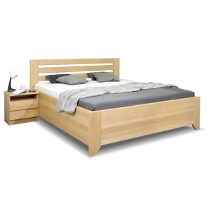 Vysoká dřevěná buková postel s úložným prostorem VANDA, rošty v ceně