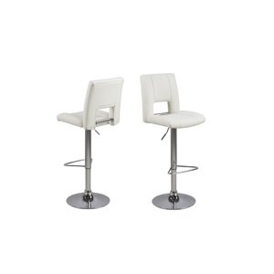 Dkton Designová barová židle Almonzo bílá / chromová
