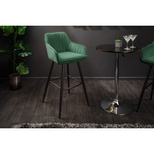 LuxD Designová barová židle Esmeralda smaragdový samet