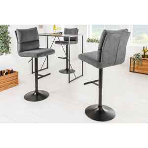LuxD Designová barová otočná židle Frank šedý manšestr