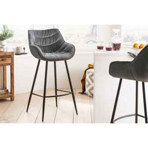 LuxD Designová barová židle Kiara šedý samet