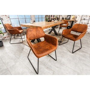 LuxD Designová židle Derrick hnědá Antik