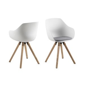Dkton Designová jídelní židle Alphonse bílá / přírodní