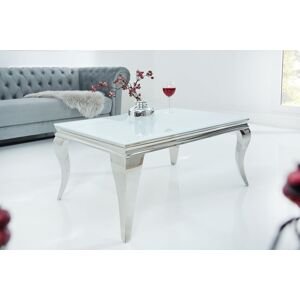 LuxD Dizajnový konferenční stolek Rococo bílý / stříbrný - Skladem
