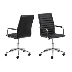 Dkton Designová kancelářská židle Narina černá-chromová