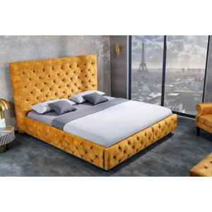 LuxD 28459 Designová postel Laney 180 x 200 cm hořčicový samet