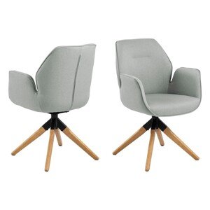 Dkton Designová židle Ariella světle šedá - přírodní
