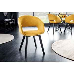 LuxD Designová židle Colby hořčicová žlutá