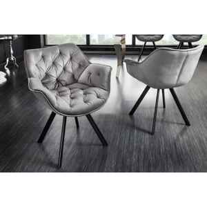 LuxD Designová otočná židle Kiara II šedý samet