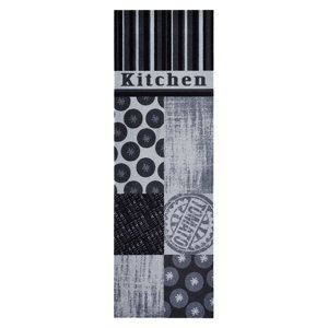 Kuchyňská předložka Zala Living Cook & Clean 102449 Grey Black 50x150 cm