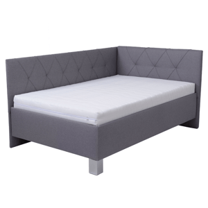 Rohová postel s matrací AFRODITE šedá, 120x200 cm