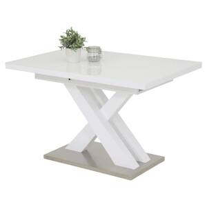 Jídelní stůl VILERA T bílá vysoký lesk/stříbrná