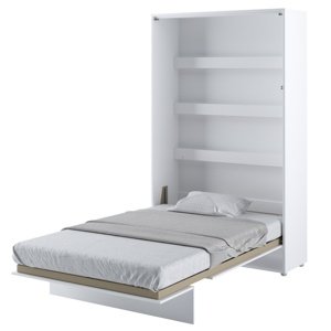 Jednolůžková sklápěcí postel BED CONCEPT 1 bílá vysoký lesk, 120x200 cm