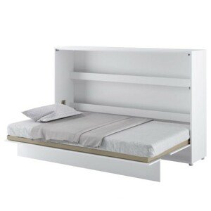 Jednolůžková sklápěcí postel BED CONCEPT 2 bílá vysoký lesk, 120x200 cm