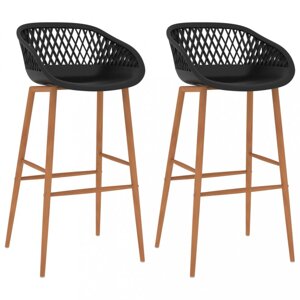 Barové židle 2 ks plast / kov Dekorhome Černá / hnědá
