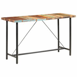 Barový stůl masivní dřevo / ocel Dekorhome Recyklované dřevo