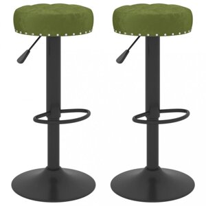 Barové stoličky 2 ks samet / kov Dekorhome Světle zelená