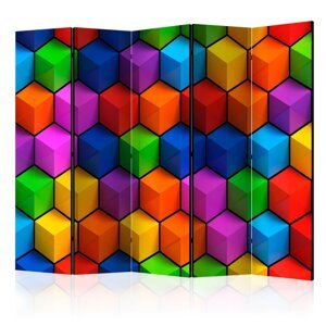 Paraván Colorful Geometric Boxes Dekorhome 225x172 cm (5-dílný)