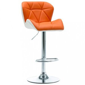 Barová židle umělá kůže / chrom Dekorhome Oranžová