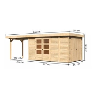 Dřevěný zahradní domek RETOLA 6 Lanitplast 636 cm