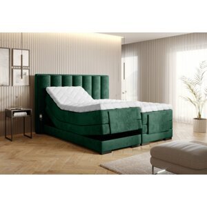 Elektrická polohovací boxspringová postel VERONA Eltap Nube 35 - tmavě zelená