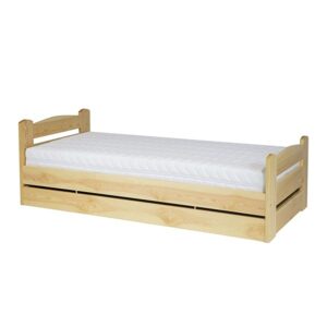 Drewmax Drewmax Vyvýšená borovicová postel LK144 90 x 200 cm s úložným prostorem + výklopný lamelový rošt