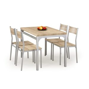 Halmar Halmar Jídelní sestava stolu a 4 židlí MALCOLM v odstínu dub sonoma